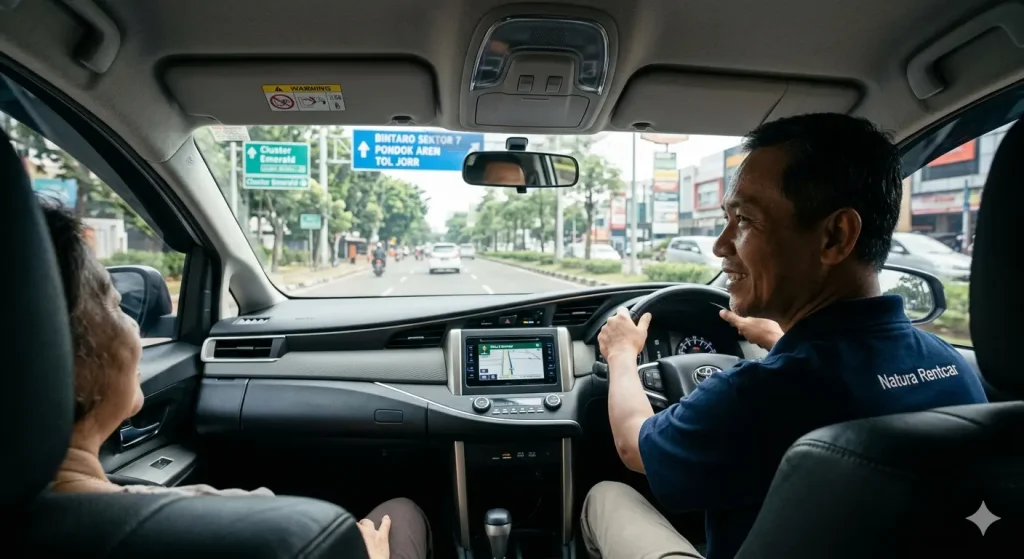 sopir rental mobil Jurangmangu Timur hafal rute alternatif Bintaro dan Pondok Aren